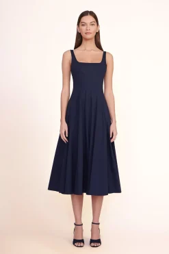 STAUD WELLS DRESS   NAVY Discount