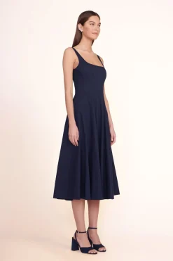 STAUD WELLS DRESS   NAVY Discount