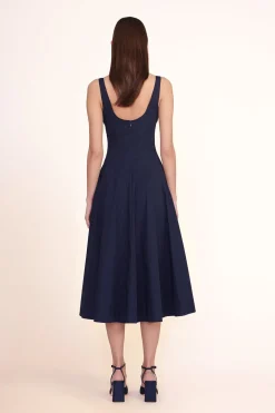 STAUD WELLS DRESS   NAVY Discount