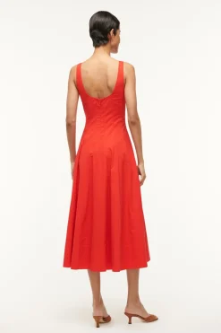 STAUD WELLS DRESS  RED ROSE REDROSE Hot