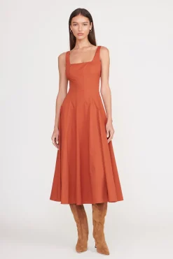 STAUD WELLS DRESS SPICE New