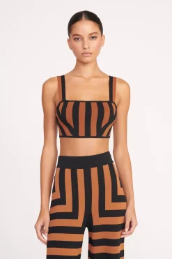 STAUD ZOLA TOP  BLACK TAN SEASHORE STRIPE BLACKTANSEASHORESTRIPE Outlet
