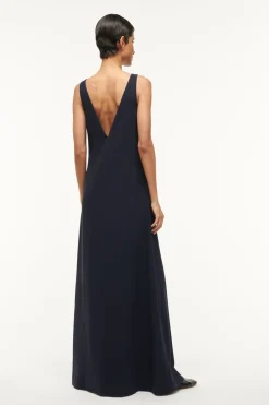 STAUD ZORA DRESS   NAVY Discount