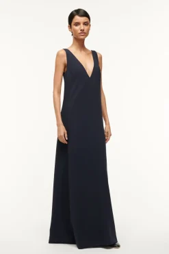 STAUD ZORA DRESS   NAVY Discount